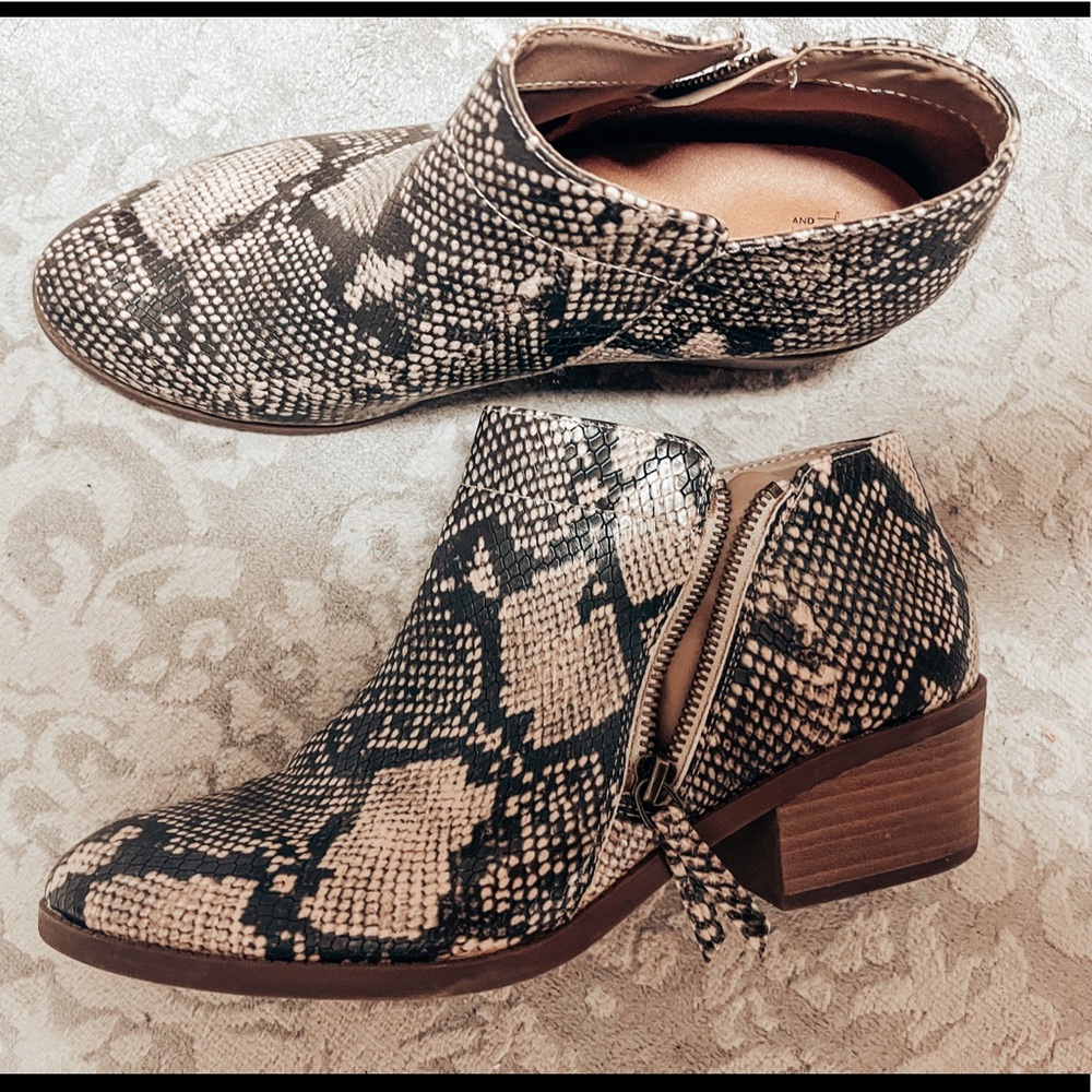 Snakeskin Booties